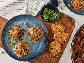 Braised Beef with Potato Latkes